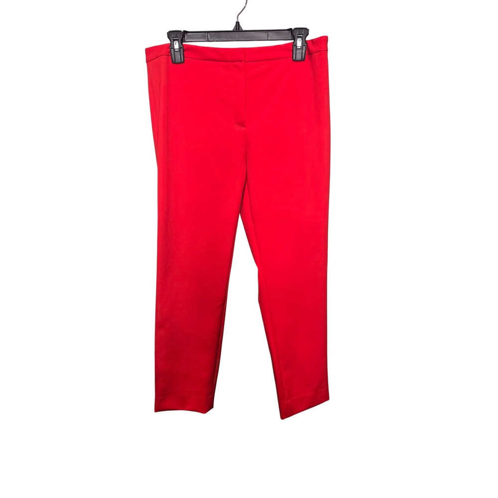 Theory Classic Skinny Pant Womens Size 8 Red Perform Tech Stretch Trousers
